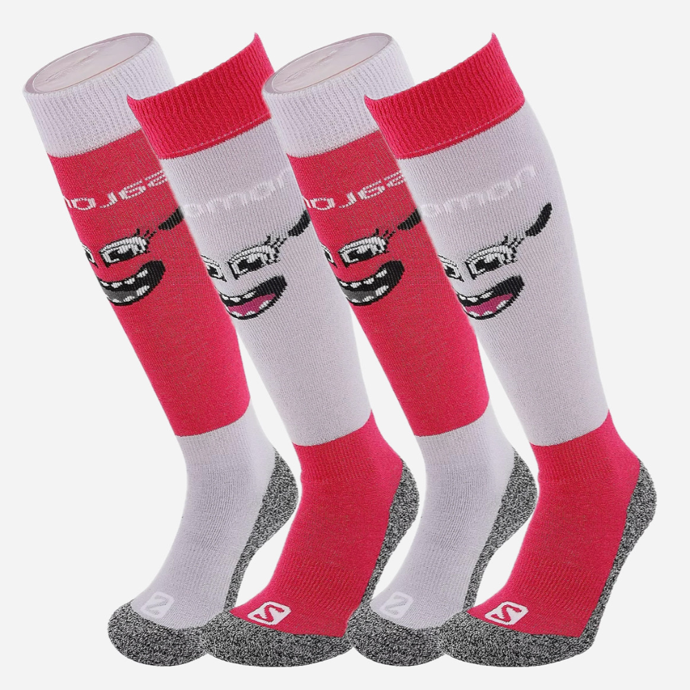 Sí merinó zokni SALOMON JR Diablo Szürke/Rózsaszín