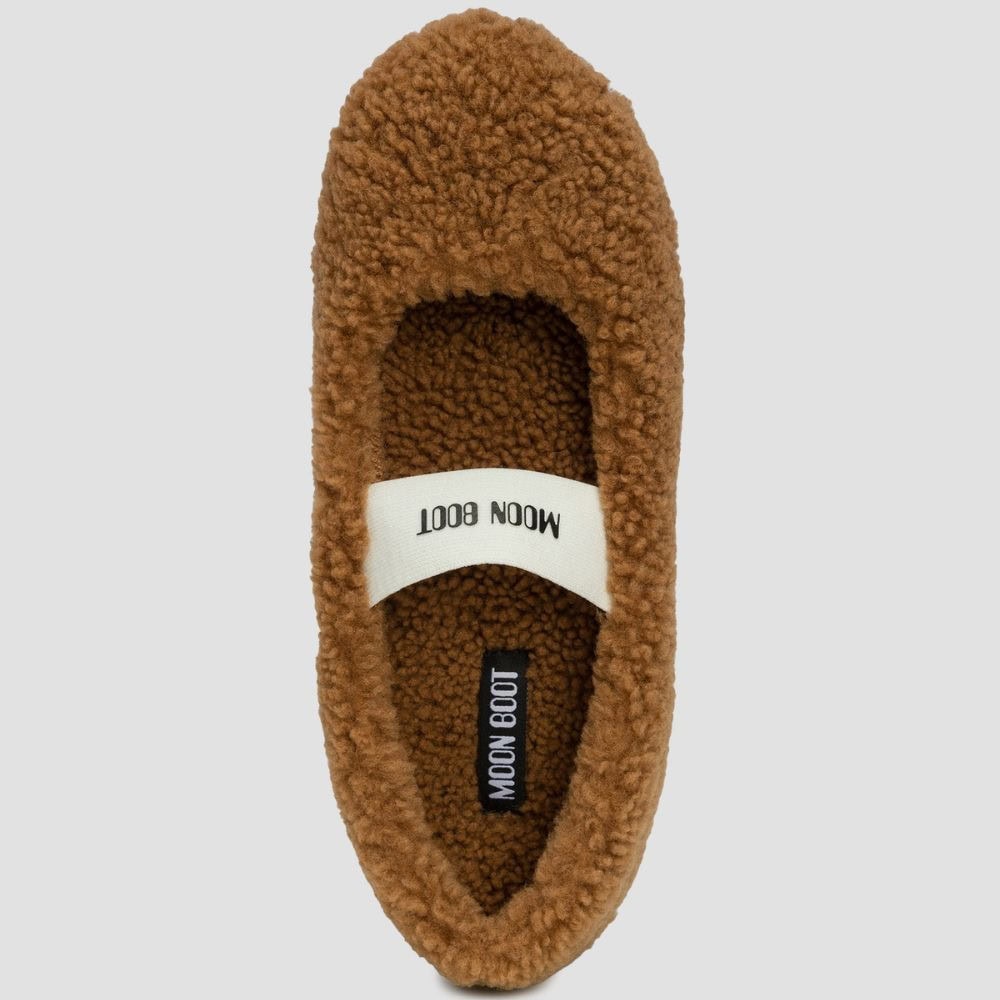 MOON BOOT Shearling Ballerina Cognac balerina cipő